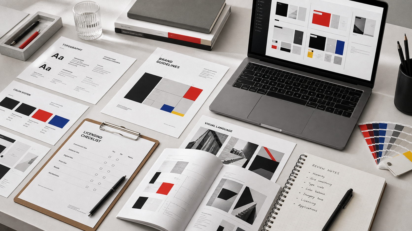 Dilate Design editorial desk for reviewing Creative Market licensing and asset quality
